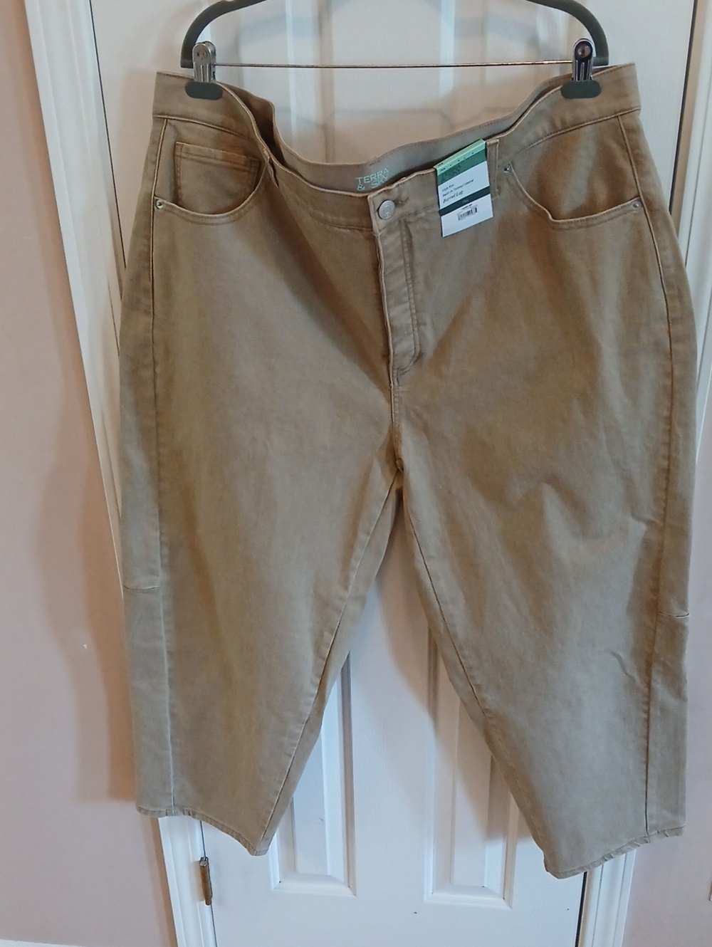 Terra & Sky Tan Barrel Leg Jeans, High Rise, Built-in Tummy Control Size 24 W